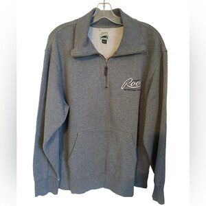 Roots 1/4 Zip Grey Pullover Sweatshirt Heathered Grey  Adult XLG